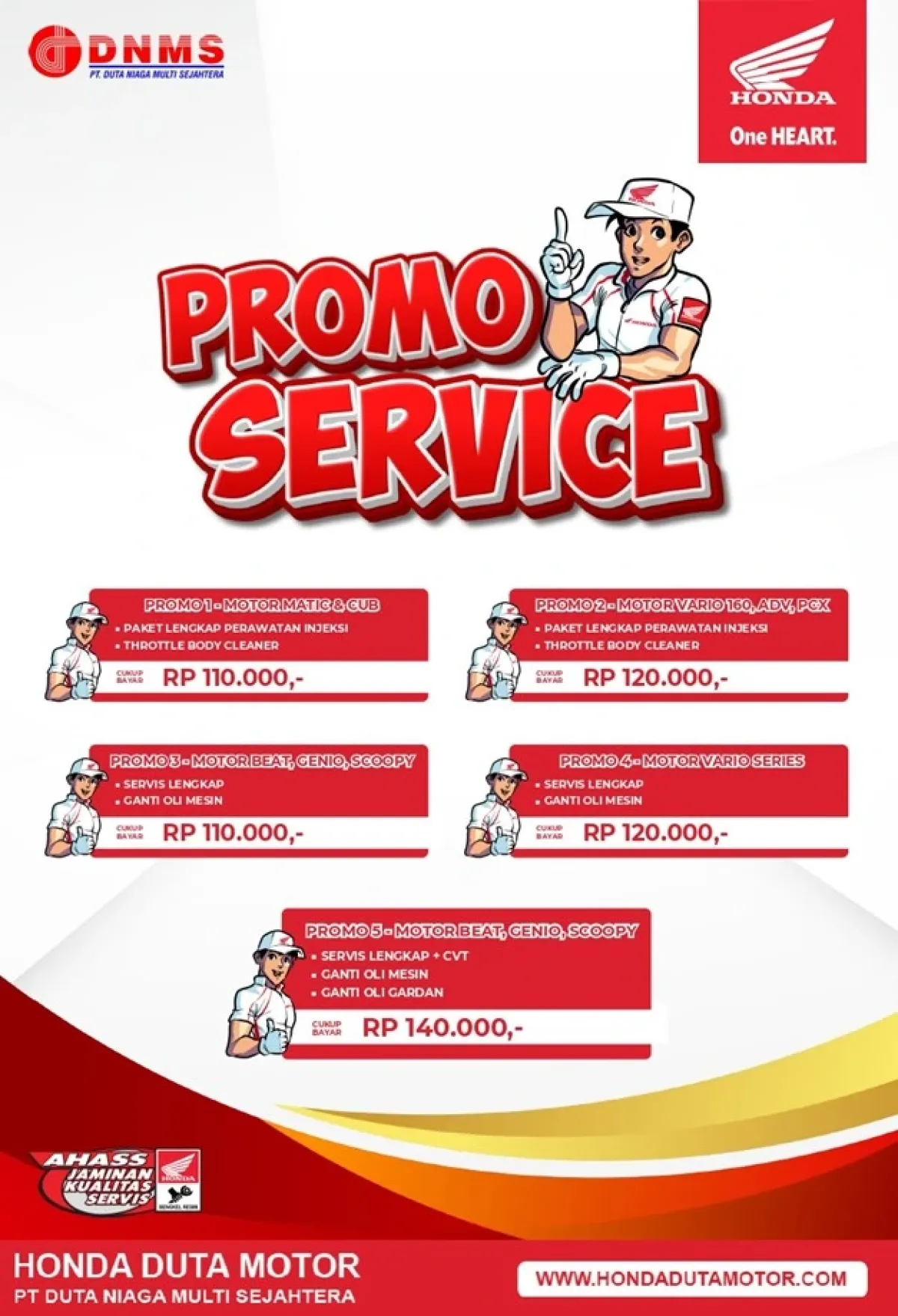 PROMO SERVIS AKHIR TAHUN 2024 HONDA DUTA MOTOR