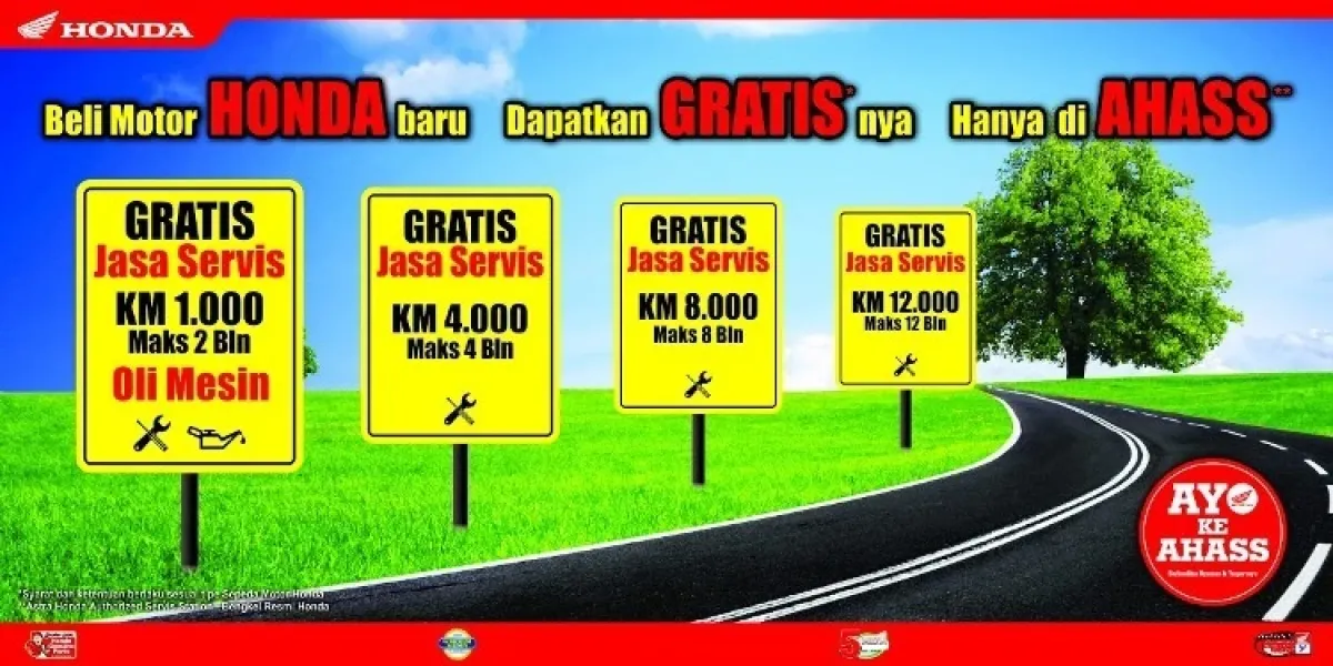 JANGAN SAMPAI TERLEWAT FREE SERVIS PERTAMA MOTOR BARU ANDA