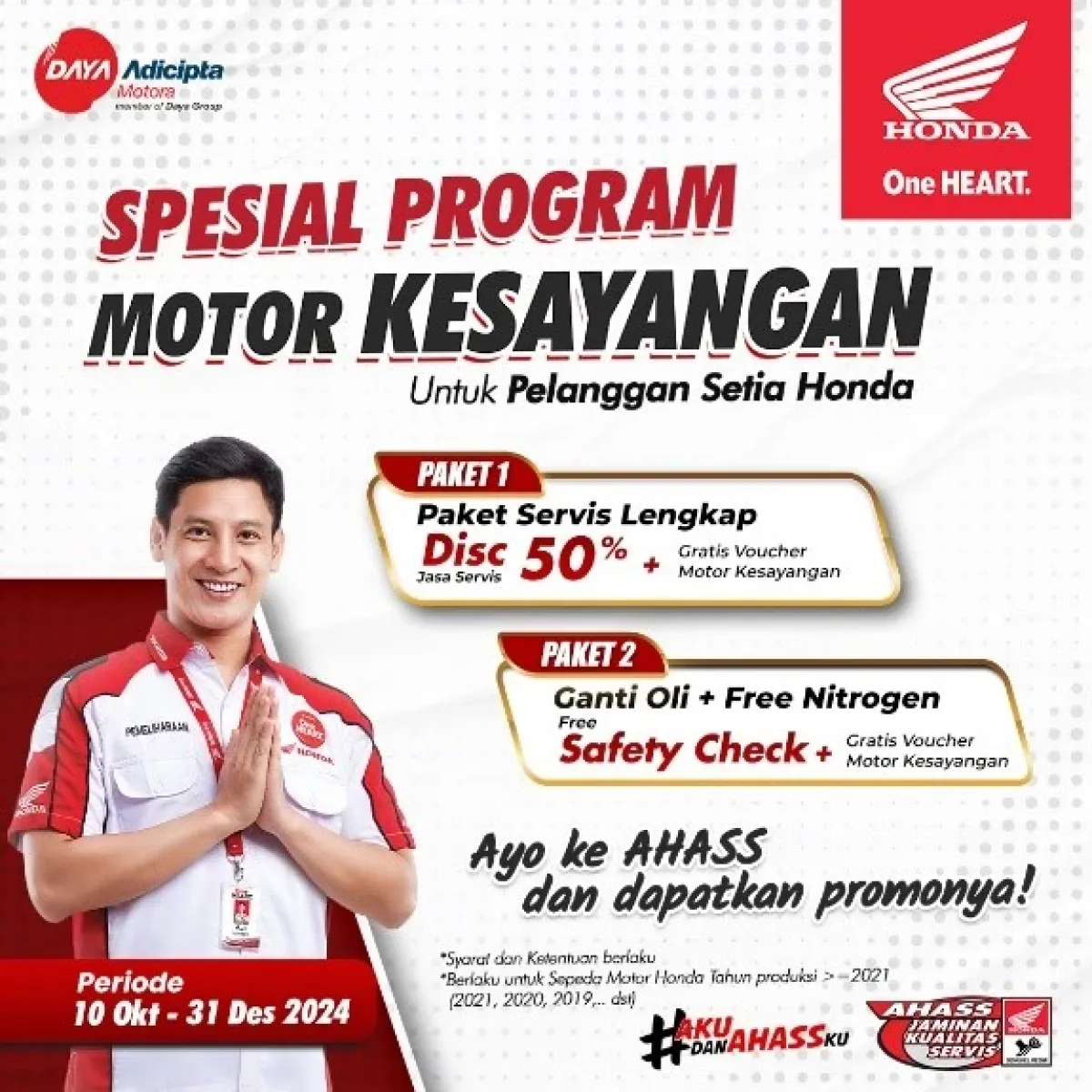 PROMO SERVIS OKTOBER 2024 DUTA MOTOR HONDA